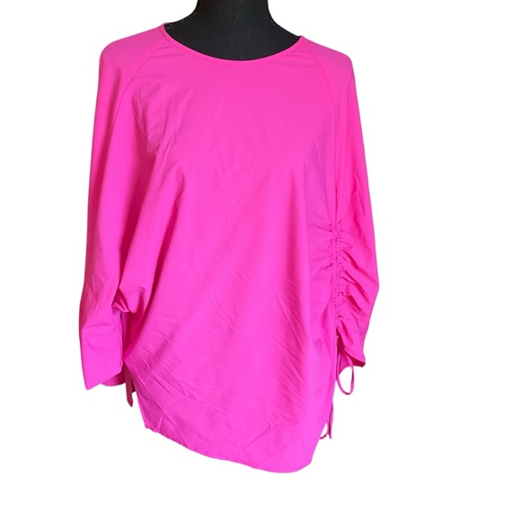 IC Collection Hot Pink Ruched Tunic Top Size Small NWT - Picture 1 of 10